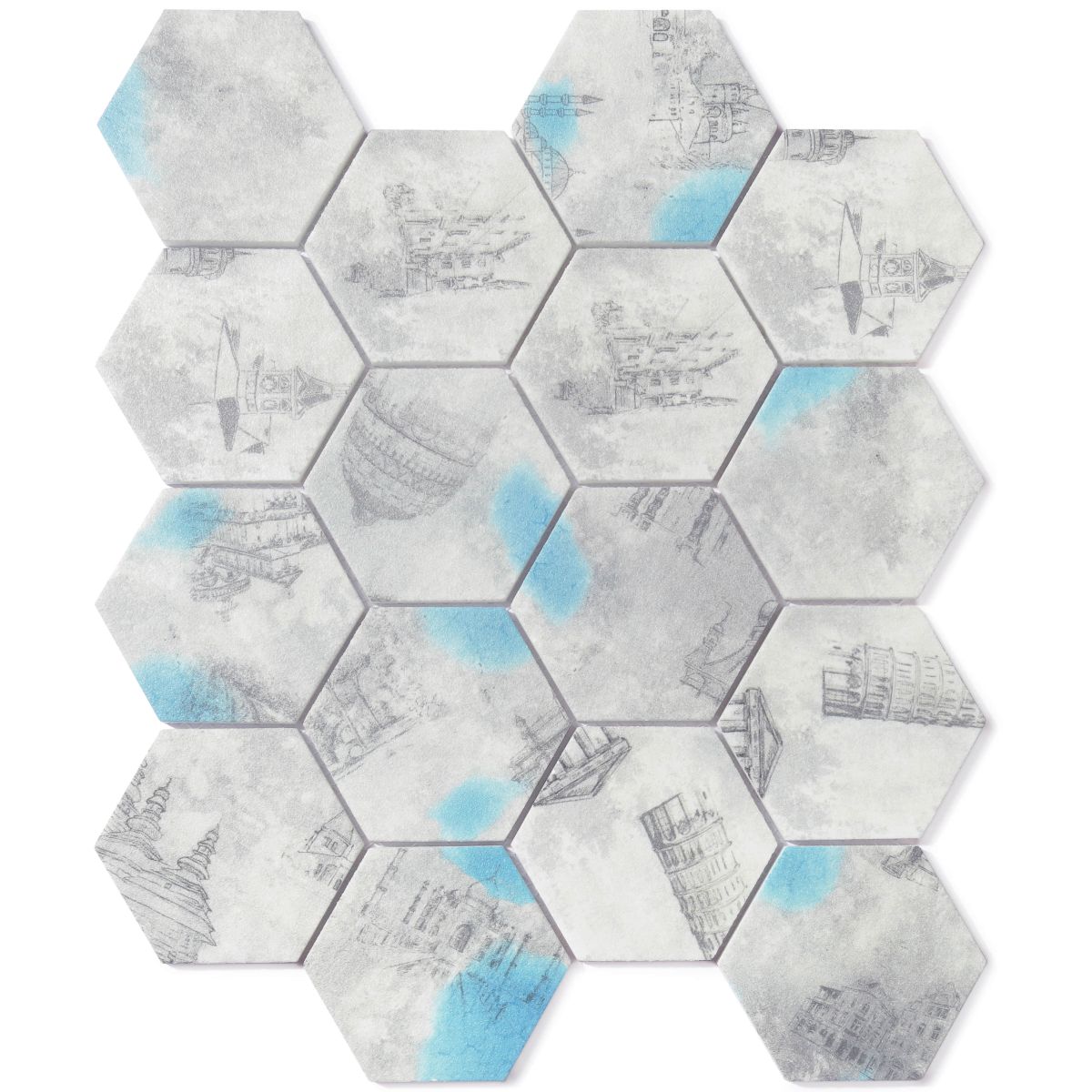 Printed Enamel-Herb-Hexagon 