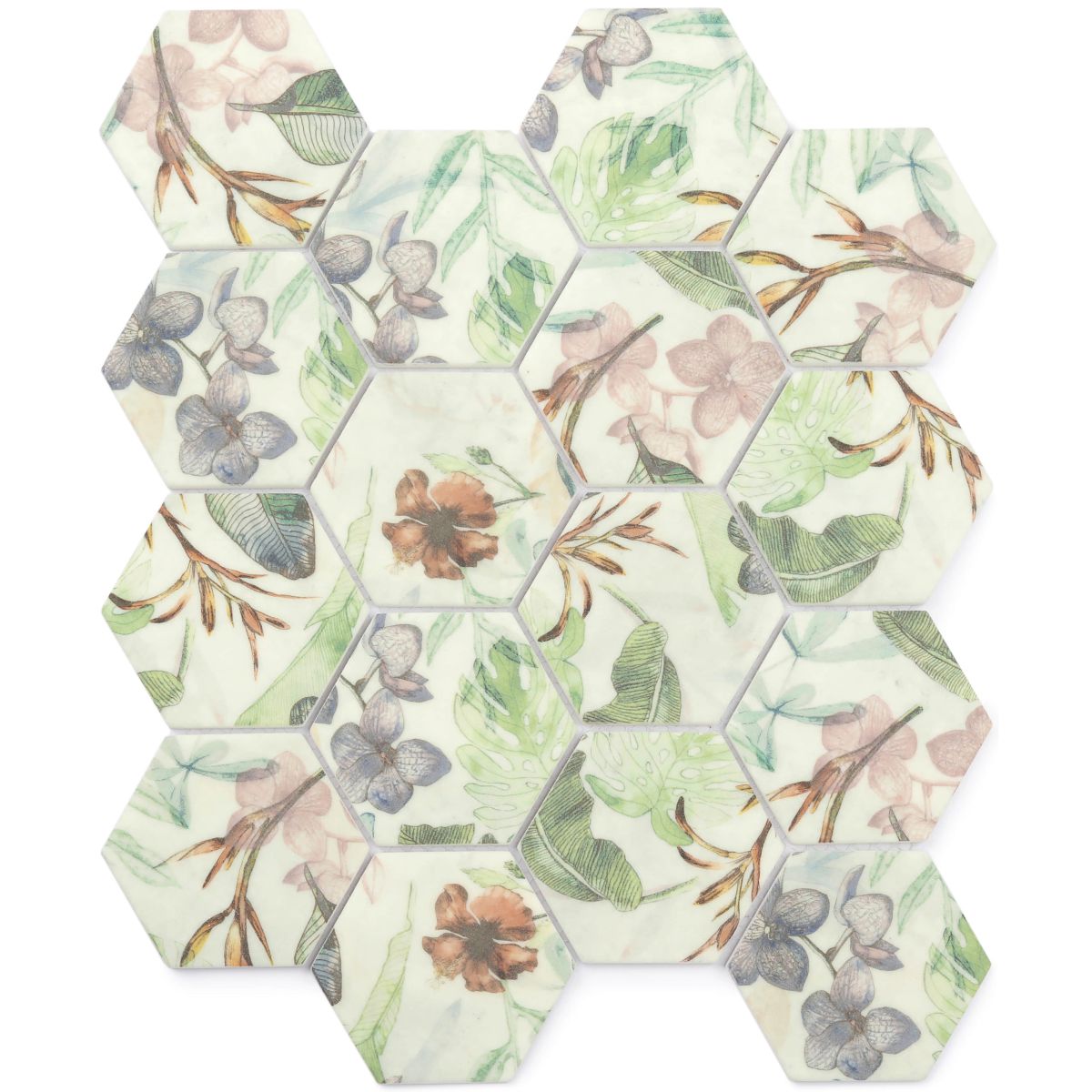 Printed Enamel-Herb-Hexagon 