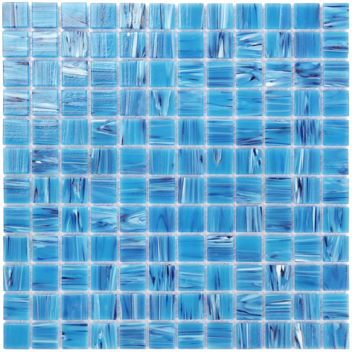 Glass Mosaic Stream Strip Veins Pattern - Royal blue