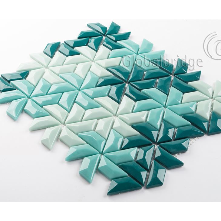 3D Wave Glass Mosaic Tile