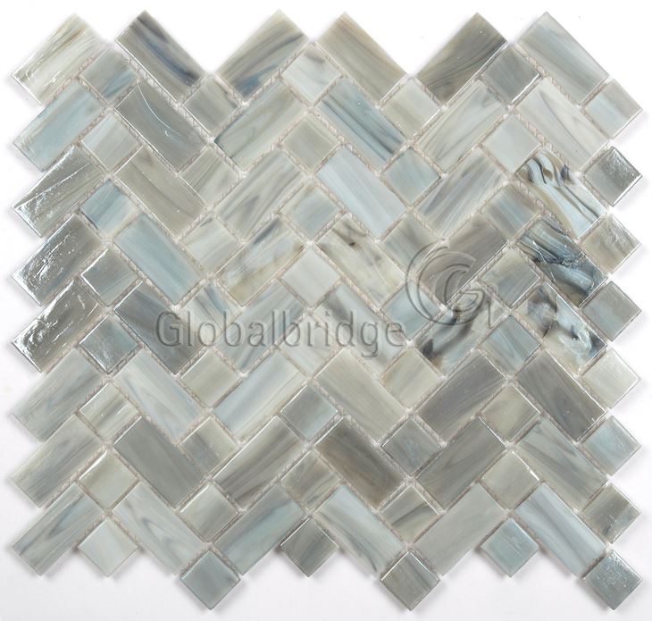 Glass wall tile kitchen backsplash