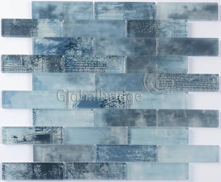 Strip tile Inkjet Limewash Wall Interior Mosaic