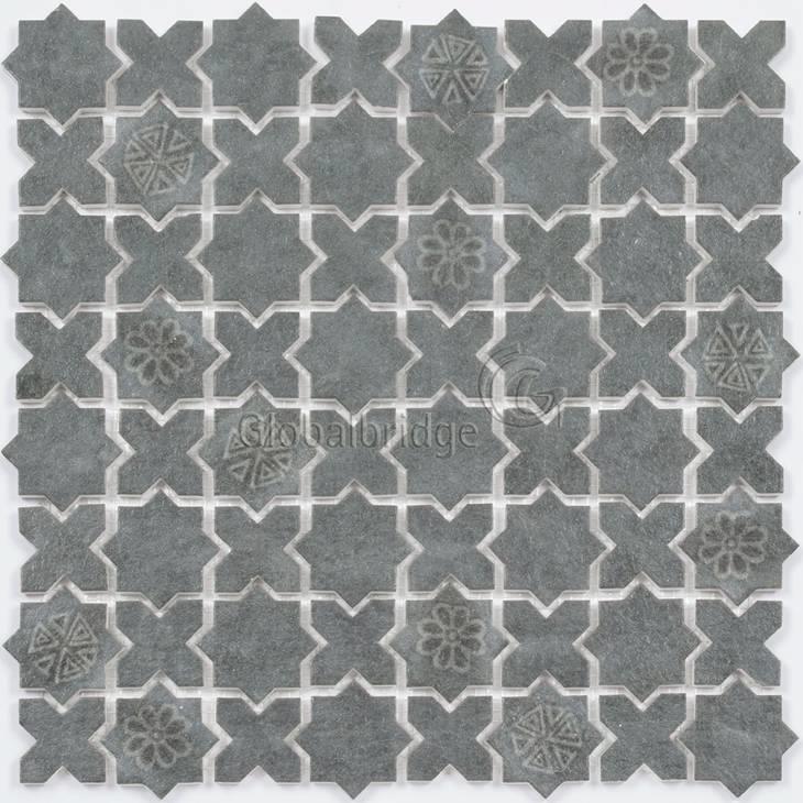 Nature Engraving stone mosaic wall tile