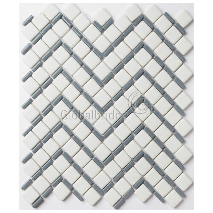 Powder Glass Bathroom Wet Area Wall Mosaic Tiles