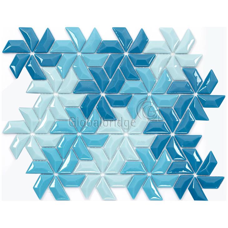 Trapezoid Square 3D Diamond Art Glass Mosaic Tile for Living Room Wall -  China Floor Tile, Flooring Tile