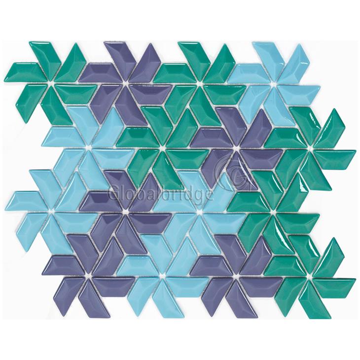Trapezoid Square 3D Diamond Art Glass Mosaic Tile for Living Room Wall -  China Floor Tile, Flooring Tile