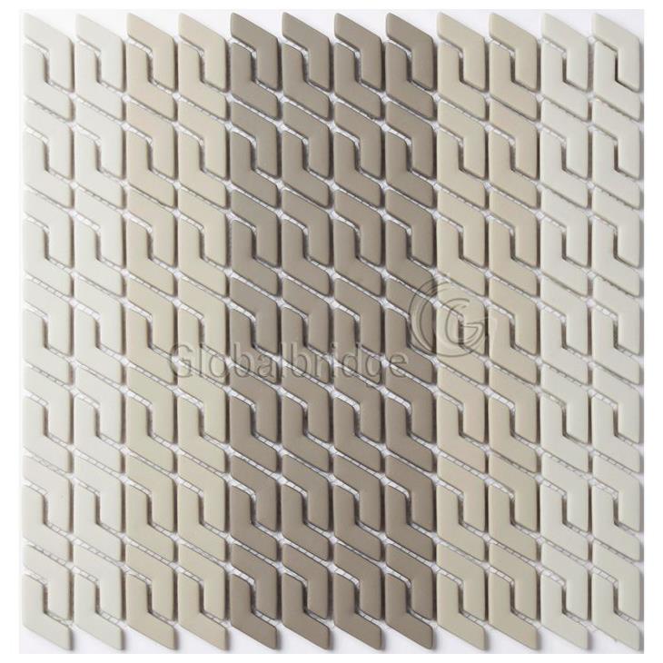 V Shape Glass Mosaic Bathroom Wall Tile Sheets