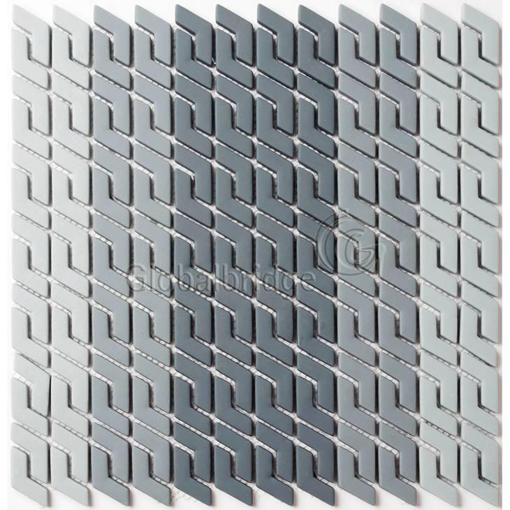 V Shape Glass Mosaic Shower Place Tile Sheets